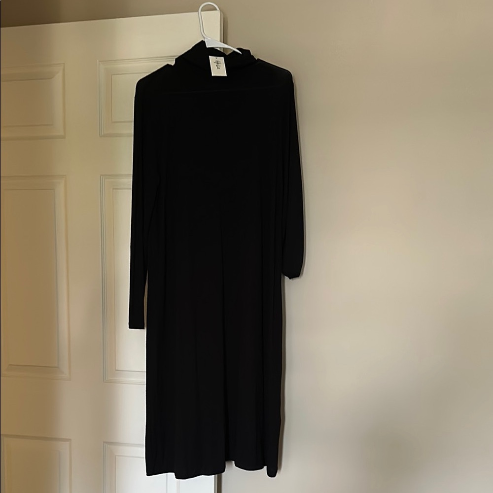 Style & Co Black Long Sleeve Mock Neck Sheath Dress